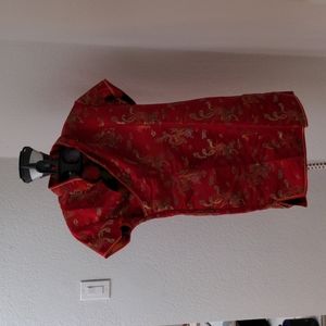 Sheng Tangkuyi short Chinese red dress, size 8